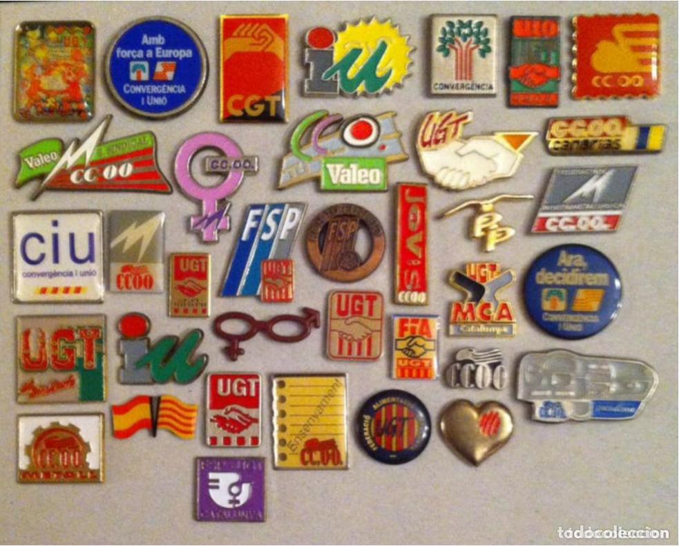 Pins de colecci&oacute;n: LOTE 36 PIN O PINS POLITICOS SINDICALES