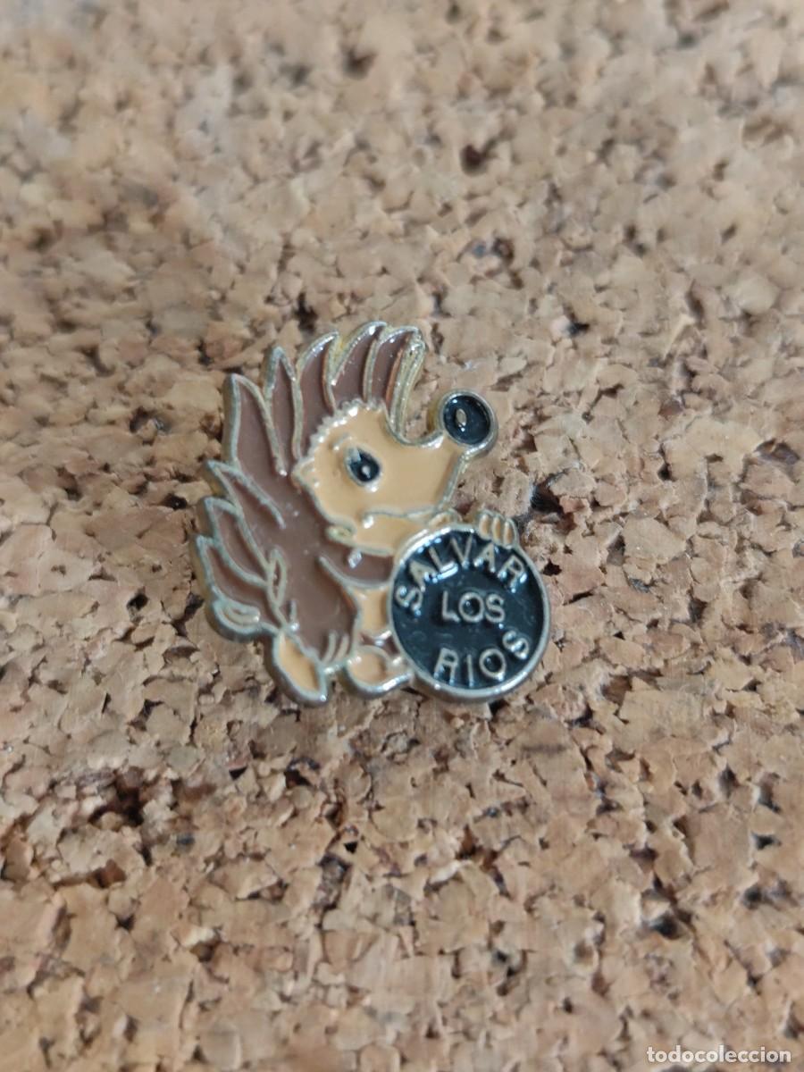 Pins de colecci&oacute;n: 2 Pin met&aacute;lico Salvar los r&iacute;os