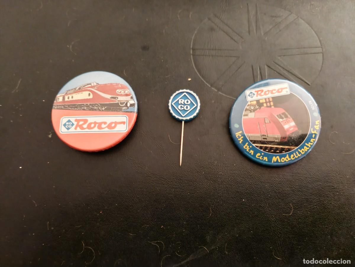 Pins de colecci&oacute;n: LOTE DE 3 CHAPAS / AGUJAS / ALFILERES ( PIN ) - TREN ROCO PUBLICIDAD
