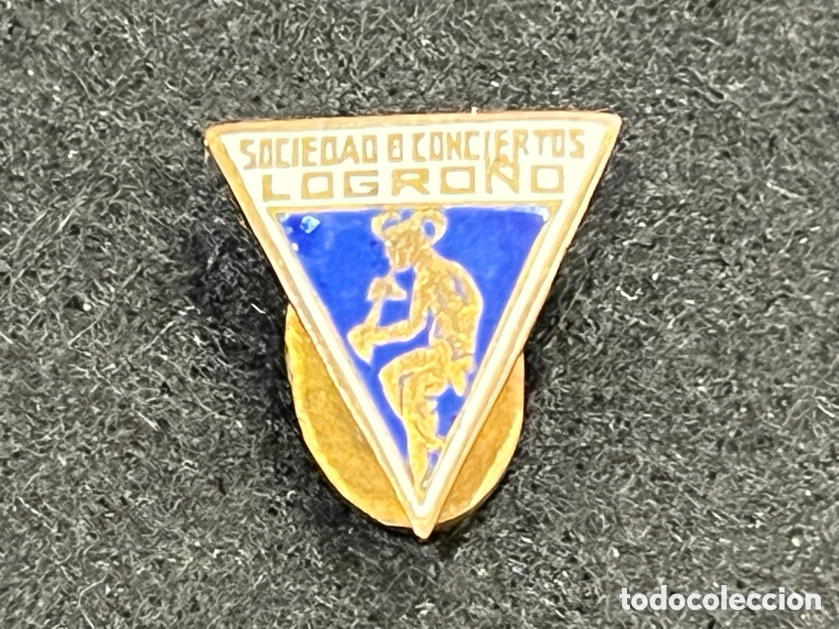 Pins de colecci&oacute;n: ANTIGUA SOCIEDAD DE CONCIERTOS LOGRO&Ntilde;O PIN INSIGNIA SOLAPA OJAL ESMALTADA