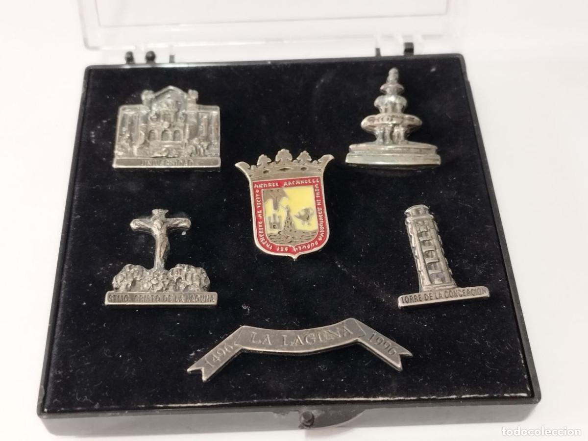 Pins de colecci&oacute;n: Colecci&oacute;n 6 pins San Crist&oacute;bal de La Laguna V Centenario 1496-1996 con estuche