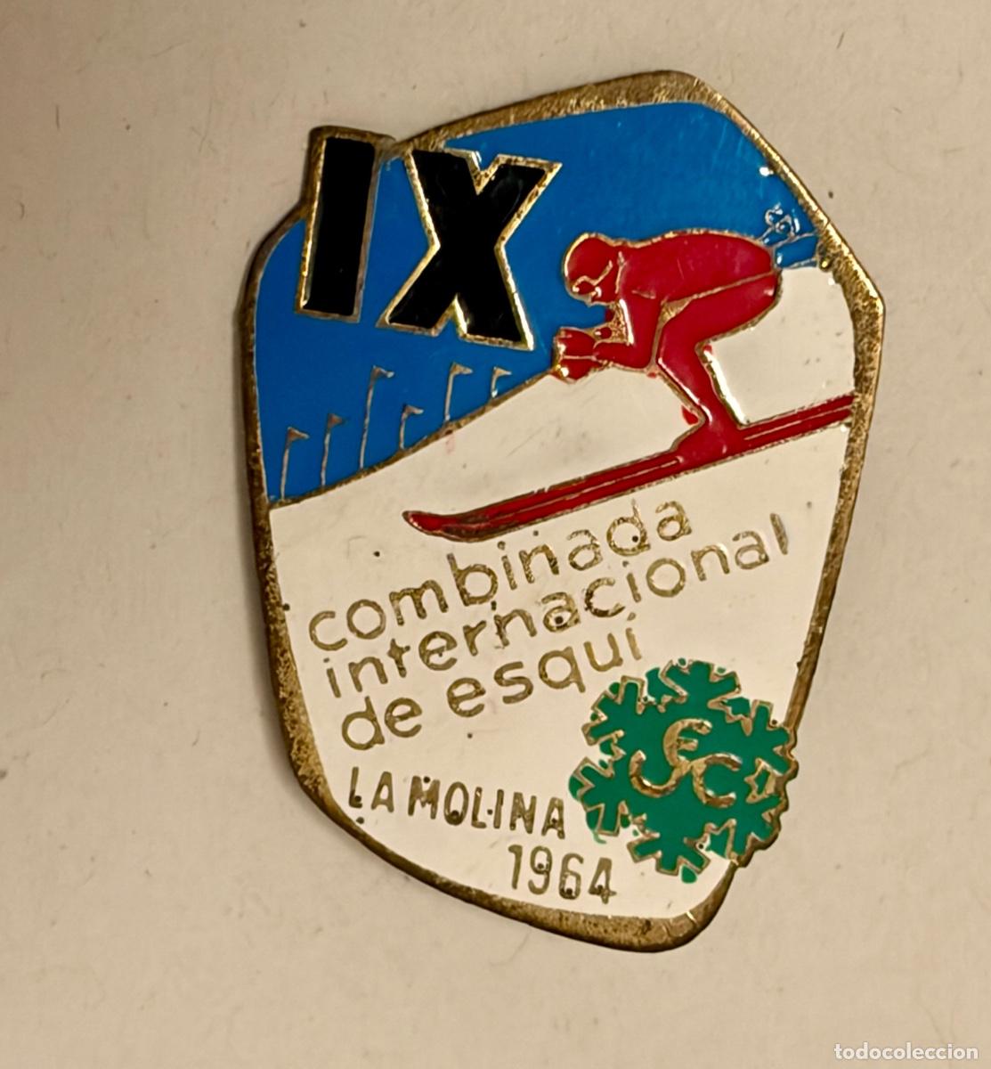 Pins de colecci&oacute;n: INSIGNIA UNIO EXCURSIONISTA CATALUNYA - UEC - CAMPEONATO ESQUI LA MOLINA 1964