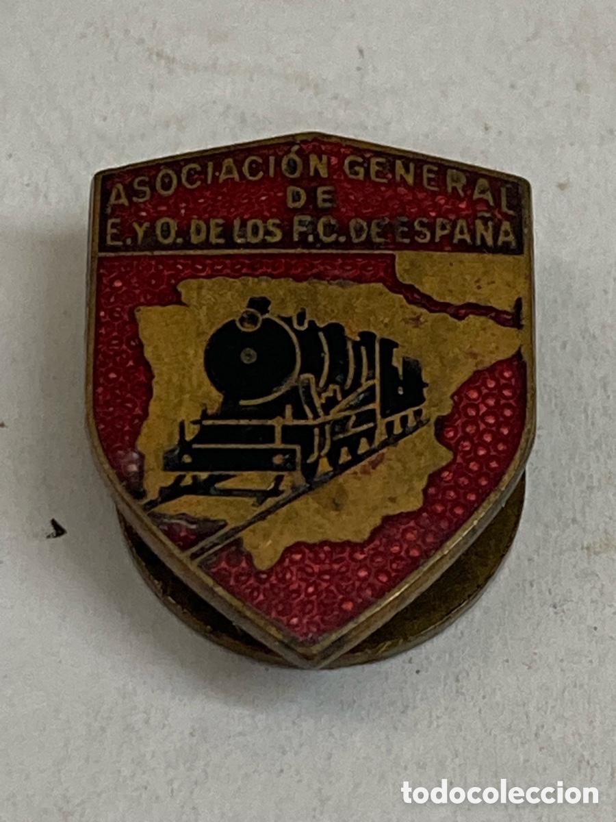 Pins de colecci&oacute;n: insignia de solapa de la Asociaci&oacute;n General de Empleados y Obreros de los Ferrocarriles de Espa&ntilde;a