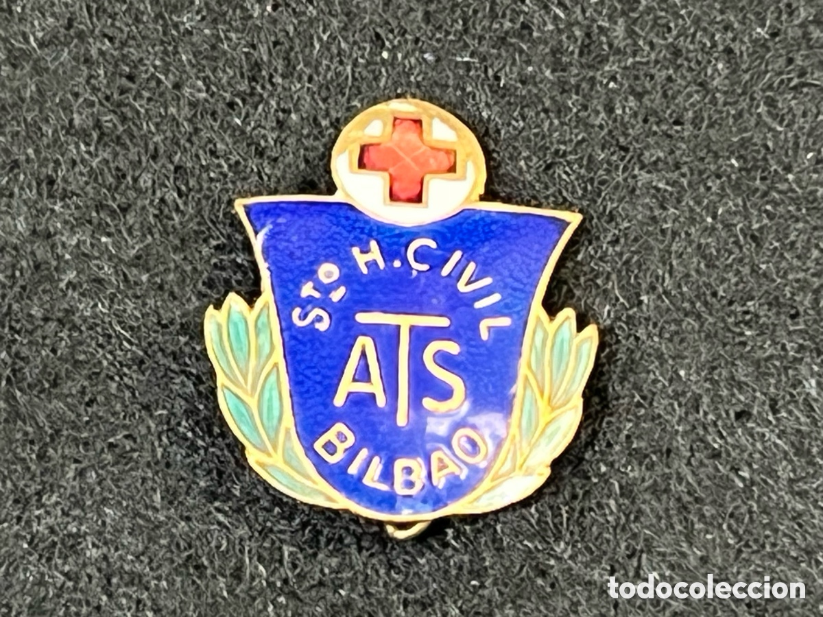Pins de colecci&oacute;n: SANTO HOSPITAL CIVIL DE BILBAO ATS INSIGNIA ALFILER ESMALTADA PIN ENFERMERIA