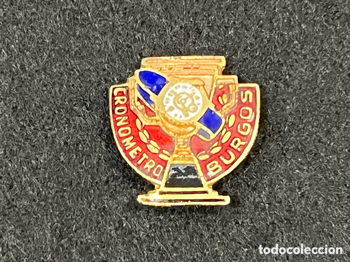Pins de colecci&oacute;n: CRONOMETRO BURGOS ANTIGUA INSIGNIA SOLAPA OJAL PIN