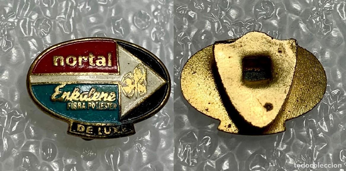 Pins de colecci&oacute;n: 4284.Pin insignia promocional vintage de la marca Nortal Enkalene Fibra Poli&eacute;ster de Luxe