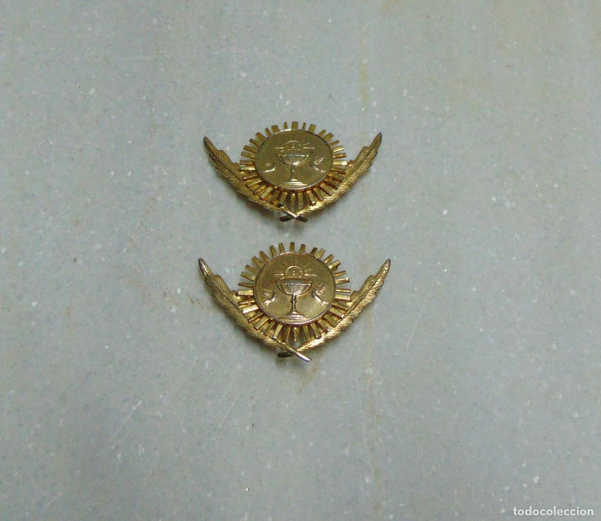 Pins de colecci&oacute;n: MEDALLAS O BROCHE RELIGIOSO ANTIGUO DE EUCARISTIA, PARA LA PRIMERA COMUNION