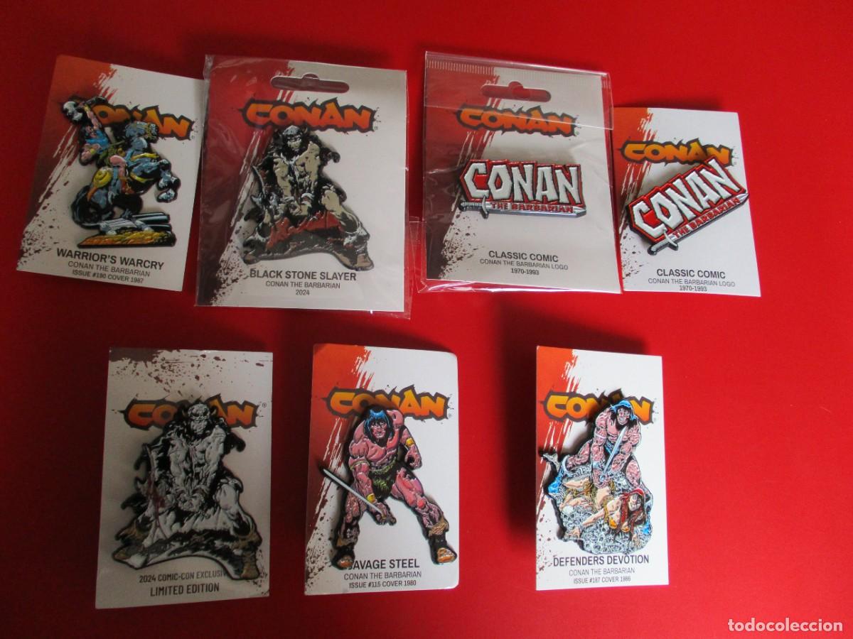 Pins de colecci&oacute;n: TITAN COMICS Colecci&oacute;n: 7 PIN DE CONAN BLACK, EL ASESINO DE PIEDRAS