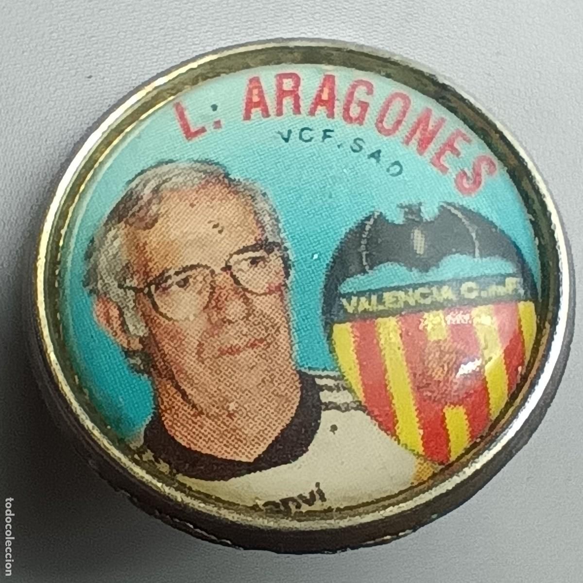 Pins de colecci&oacute;n: Pin Luis Aragon&eacute;s Valencia C.F. &ndash; escudo y retrato