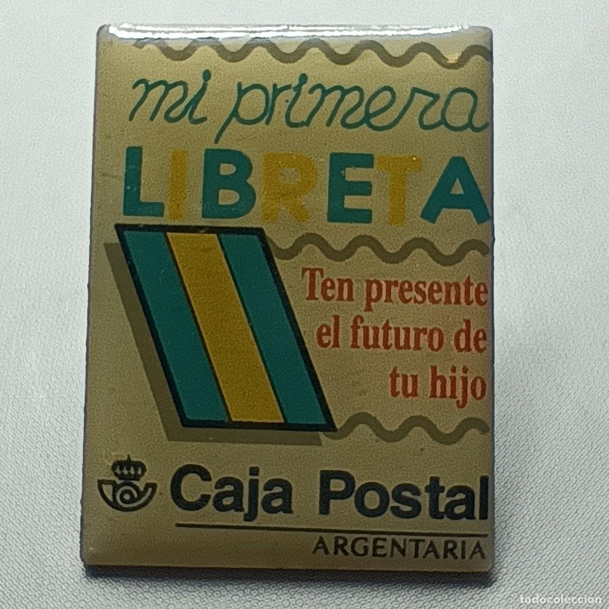 Pins de colecci&oacute;n: Pin Caja Postal Argentaria &ndash; Mi primera libreta publicitario