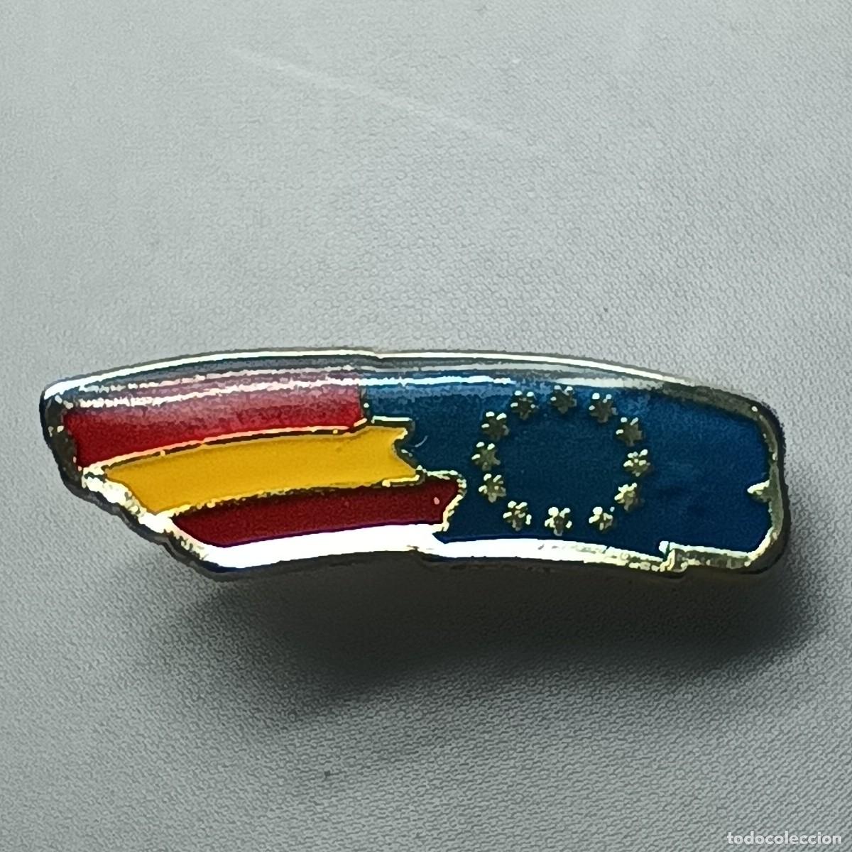Pins de colecci&oacute;n: Pin Espa&ntilde;a &ndash; Uni&oacute;n Europea &ndash; banderas esmaltadas
