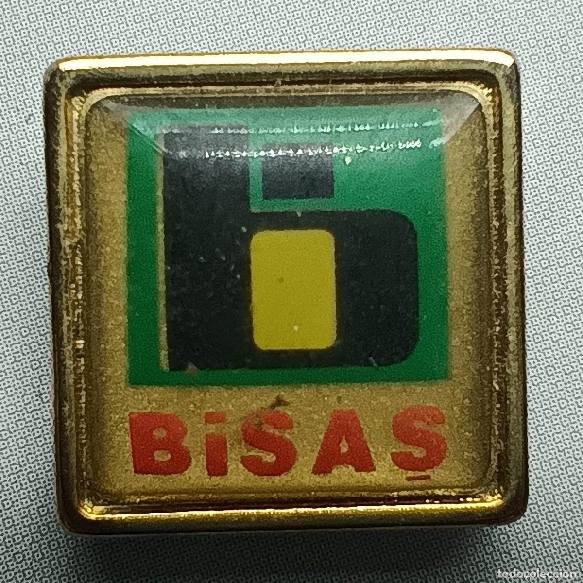 Pins de colecci&oacute;n: Pin BİSAS &ndash; logotipo industrial vintage &ndash; a&ntilde;os 80‑90
