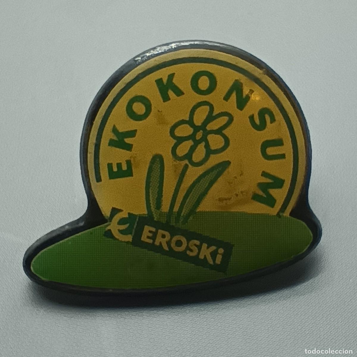 Pins de colecci&oacute;n: Pin Eroski Ekokonsum &ndash; campa&ntilde;a ecol&oacute;gica &ndash; consumo responsable a&ntilde;os 90