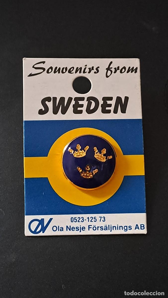 Pins de cole&ccedil;&atilde;o: PIN ESCUDO SUECIA CON EMBLEMA DE LAS TRES CORONAS