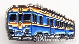 Pins de colecci&oacute;n: PIN METALICO DE SOLAPA TREN CERCANIAS SERIE 440 DE RENFE &rdquo;AZULONA&rdquo; 2,5 X 1,3 CM