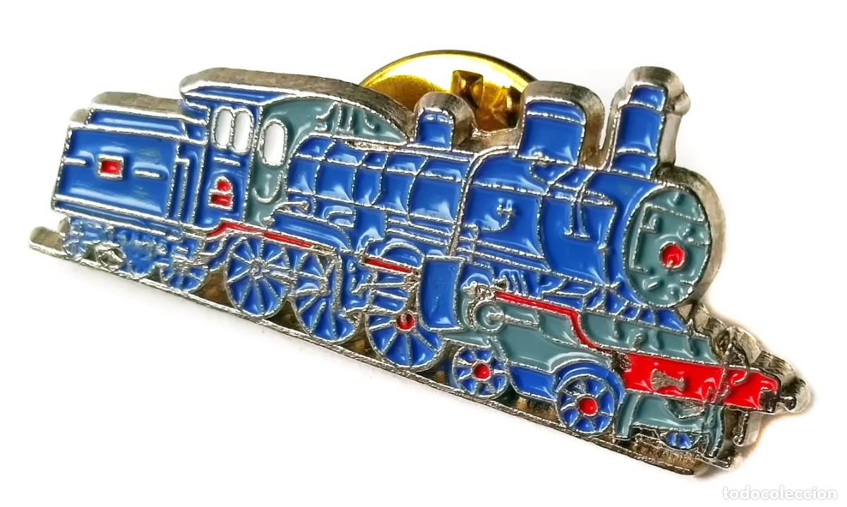 Pins de colecci&oacute;n: PIN METALICO SOLAPA LOCOMOTORA DE VAPOR CLASICA DE RENFE MODELISMO MABAR 2,5 X 1,8 CM