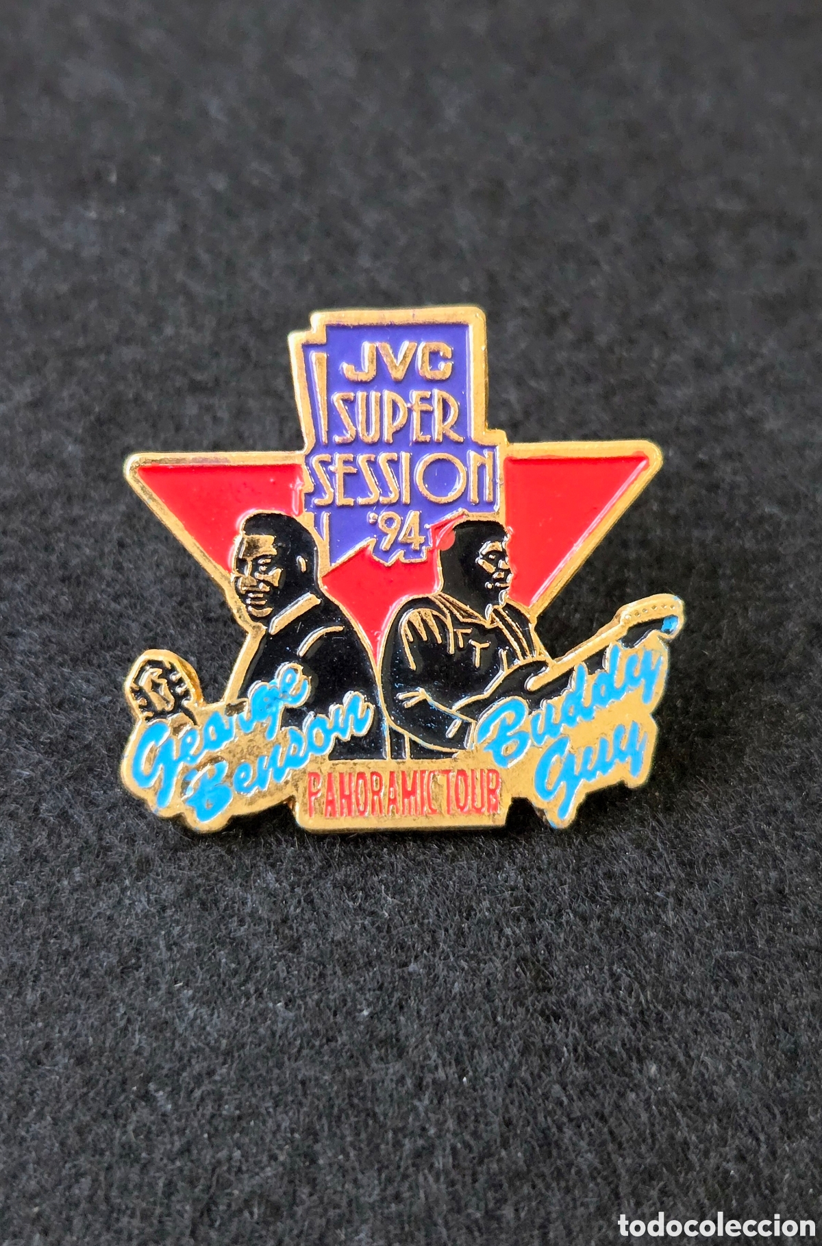 Pins de colecci&oacute;n: Pin George Benson & Buddy Guy. Vintage Blus and Jazz Music.