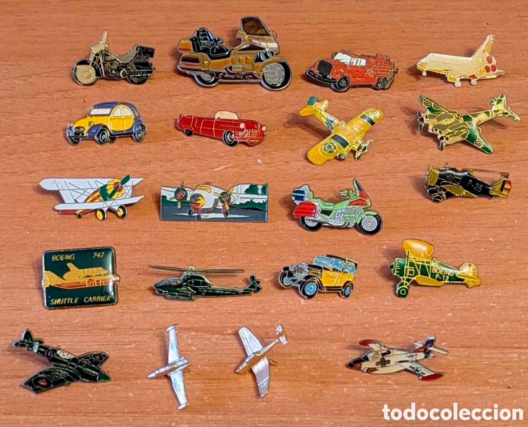 Pins de colecci&oacute;n: Lote Pins Aviones, coches, Aeronave, motos, Helic&oacute;pteros..Veh&iacute;culos