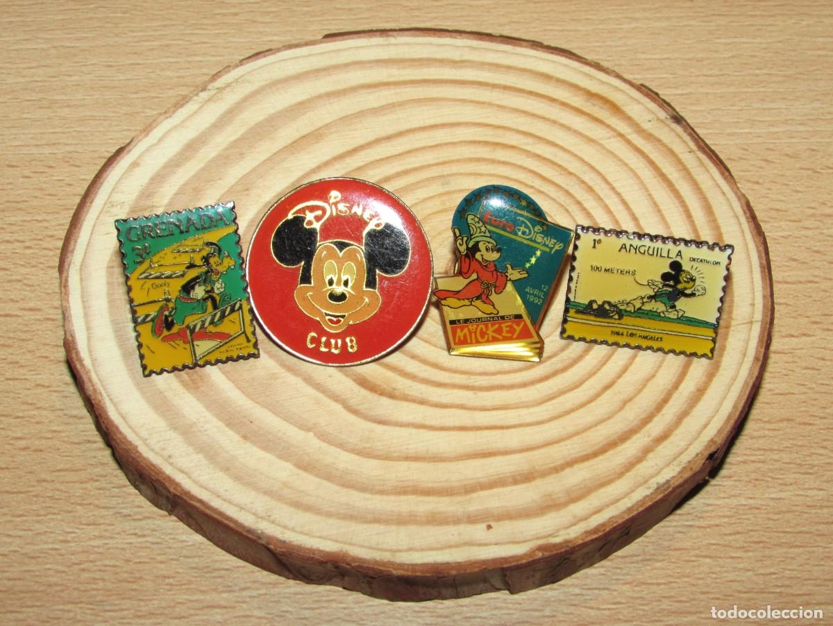 Pins de colecci&oacute;n: Lote 4 pin pins broche Disney vintage Mickey Mouse Goofy