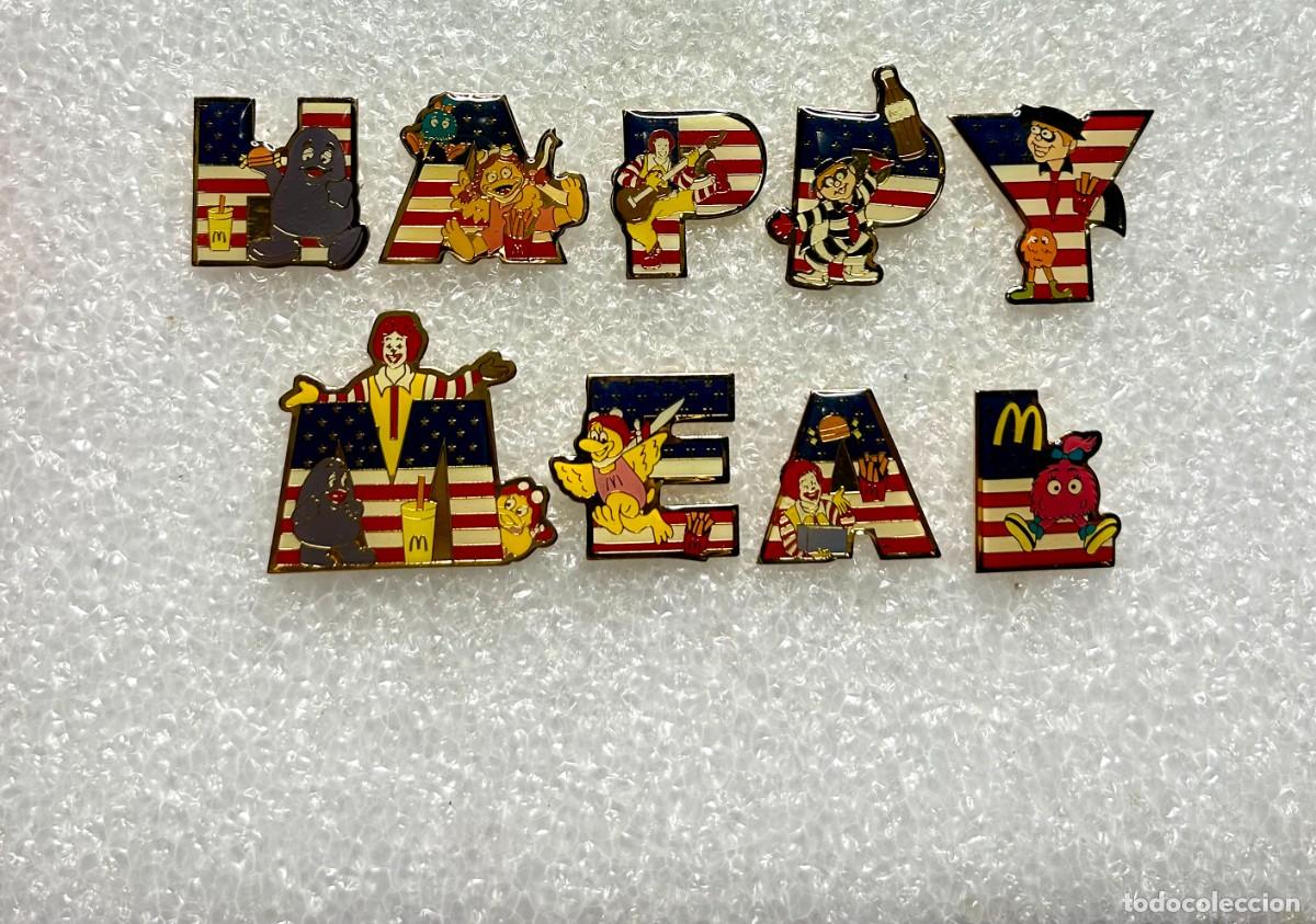 Pins de colecci&oacute;n: 4287.Rara y escasa colecci&oacute;n completa de 9 pines vintage de McDonald's de 1991 &rdquo;HAPPY MEAL&rdquo;