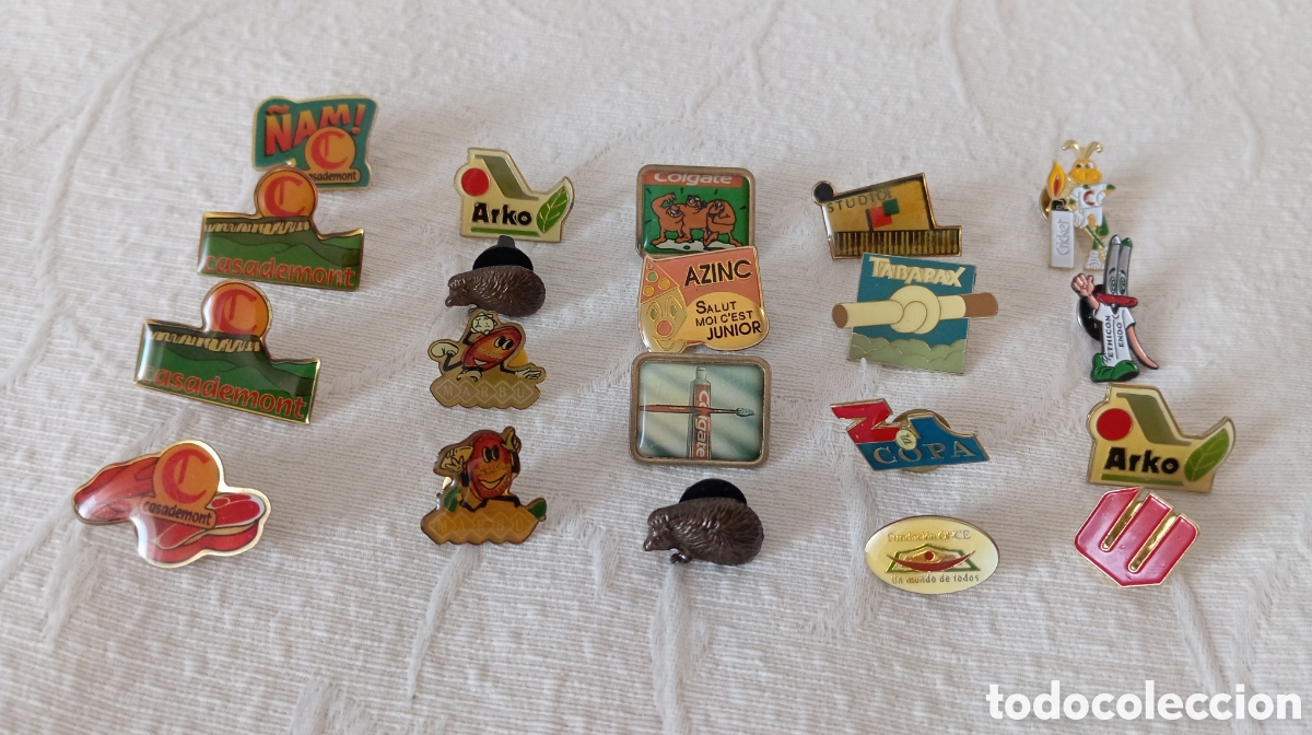 Pins de colecci&oacute;n: 18 pins antiguos de publicidad