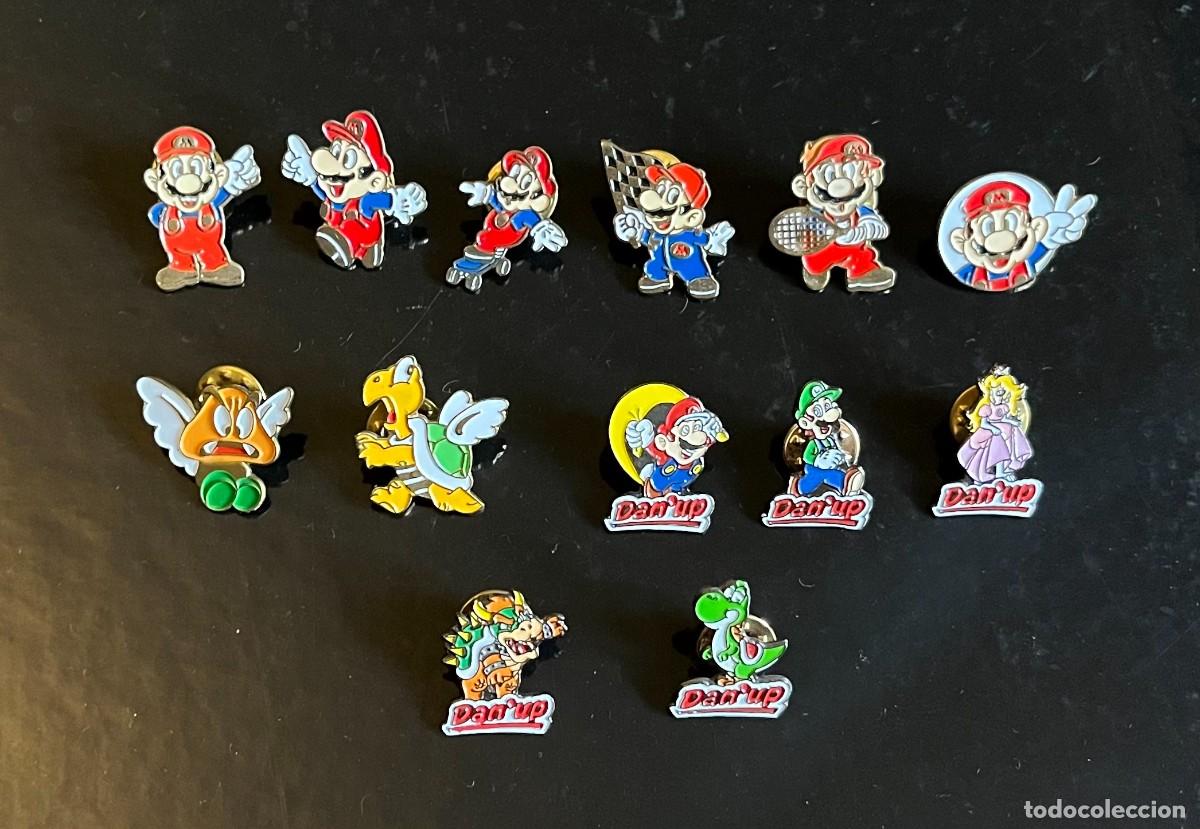 Pins de colecci&oacute;n: LOTE 13 PINS SUPER MARIO BROS BIMBO Y DUN 'UP