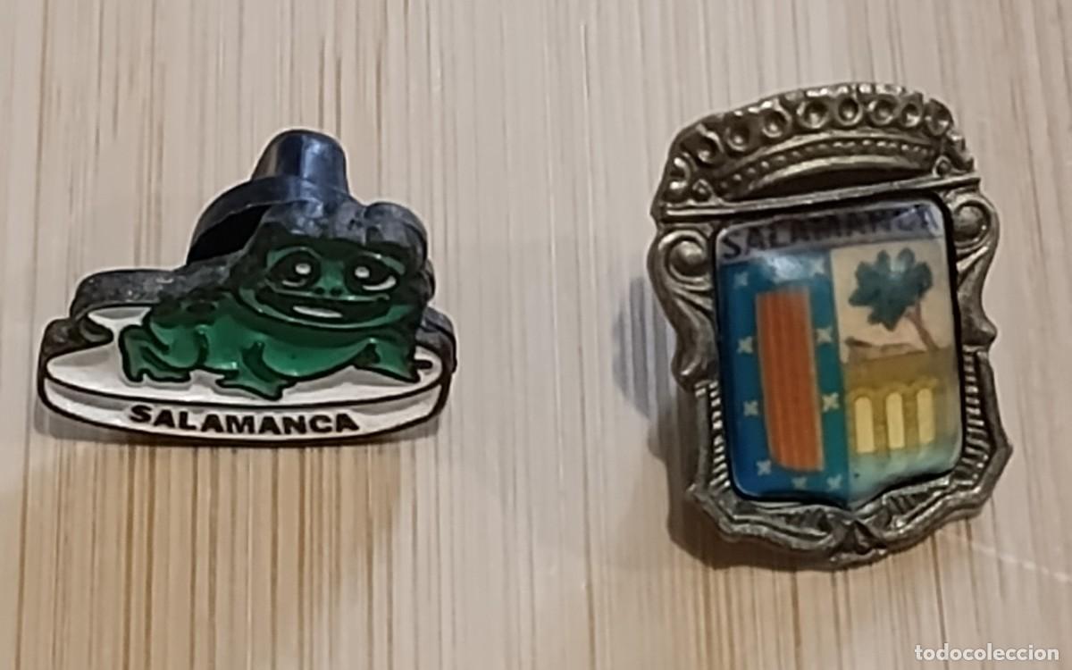 Pin's de collection: Lote 2 Pines Salamanca Rana Universidad y Escudo Her&aacute;ldico Vintage
