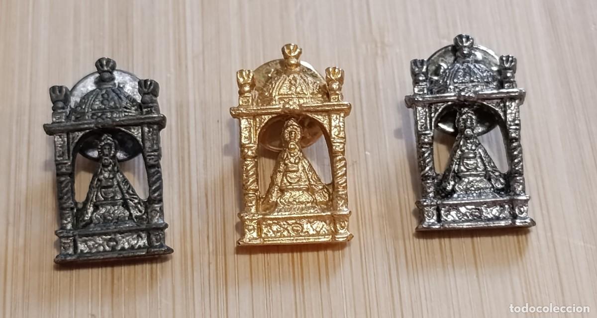 Pin's de collection: Lote 3 Pines Cofrades Virgen de la Caridad en Templete Sanl&uacute;car de Barrameda