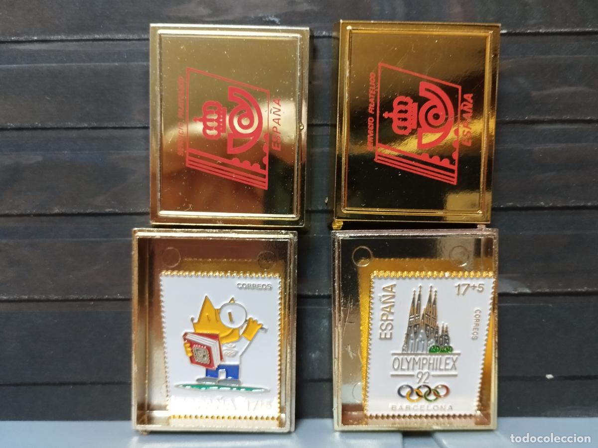 Pin's de collection: PINS ESMALTADOS EMITIDOS POR CORREOS REPRODUCIENDO SELLOS EDIFIL N&ordm; 3218/19. COBI Y SAGRADA FAMILIA