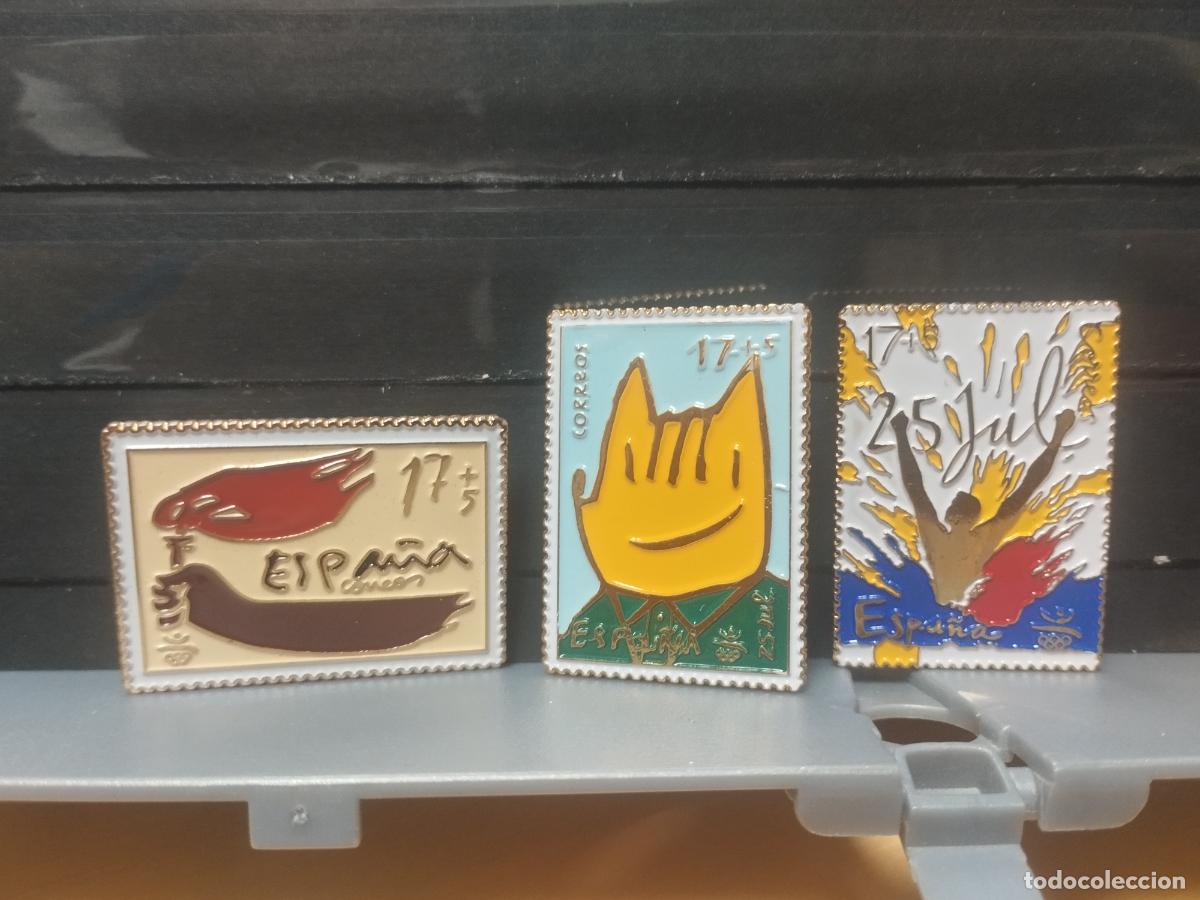 Sammlung von Pins: PINS ESMALTADOS EMITIDOS POR CORREOS REPRODUCIENDO SELLOS EDIFIL N&ordm; 3212/14. OLIMPIADA 92