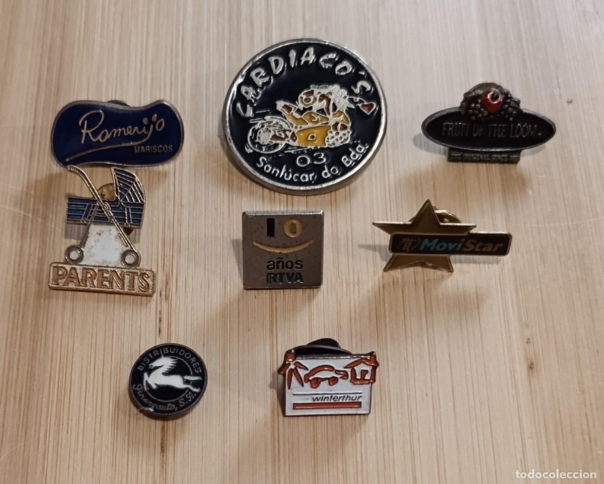 Pins de cole&ccedil;&atilde;o: 8 Pines Vintage Romerijo MoviStar Fruit of the Loom RTVA 10 A&ntilde;os Cardiacos Sanl&uacute;car Finanzauto Winte