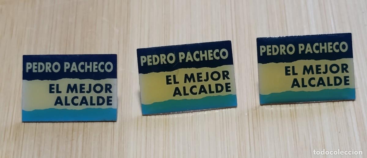 Pin's de collection: Lote 3 pins propaganda electoral vintage Pedro Pacheco El Mejor Alcalde (Jerez de la Frontera)