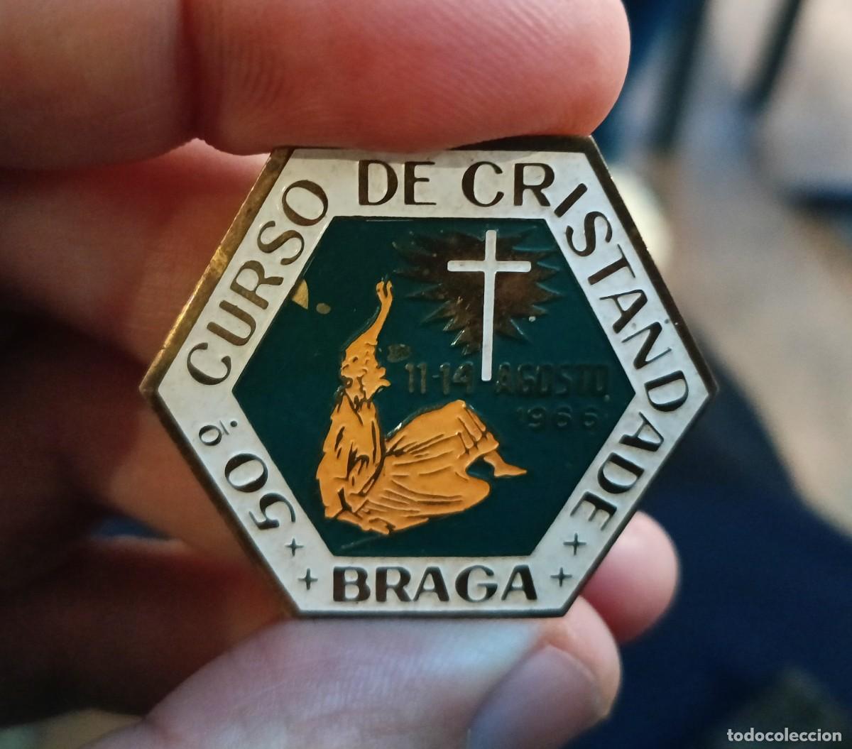 Pins de colecci&oacute;n: Antiguo Pin. Insignia. 50 Aniversario Curso de Cristiandade. Braga. 1966. &Uacute;nico en TC