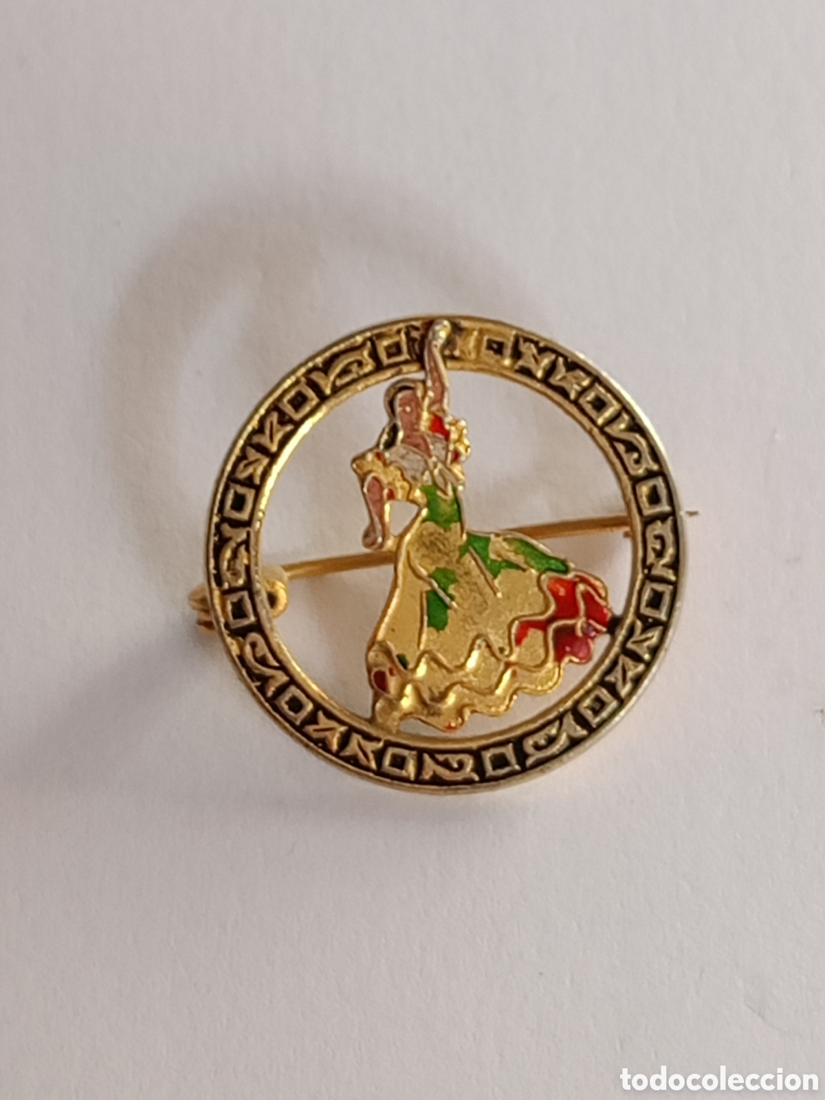 Collection pins: Antiguo pin broche bailarina esmaltada