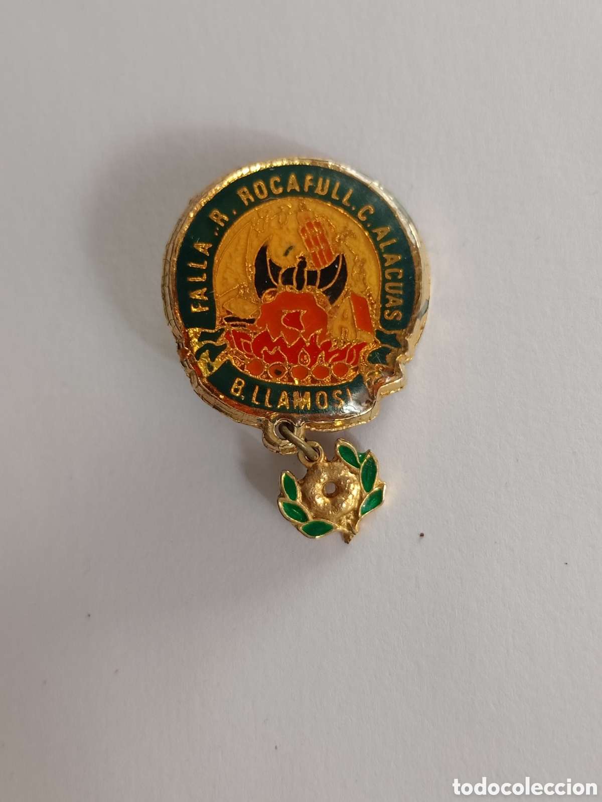 Pin's de collection: Antiguo broche insignia Falla Rocafull Alacu&aacute;s