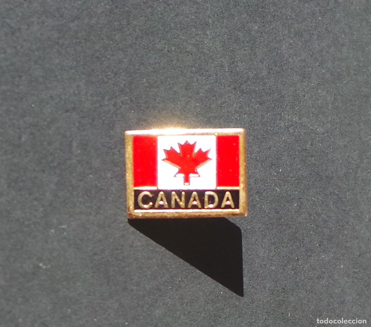 Pin's de collection: PIN DE SOLAPA CON LA BANDERA DE CANAD&Aacute;.
