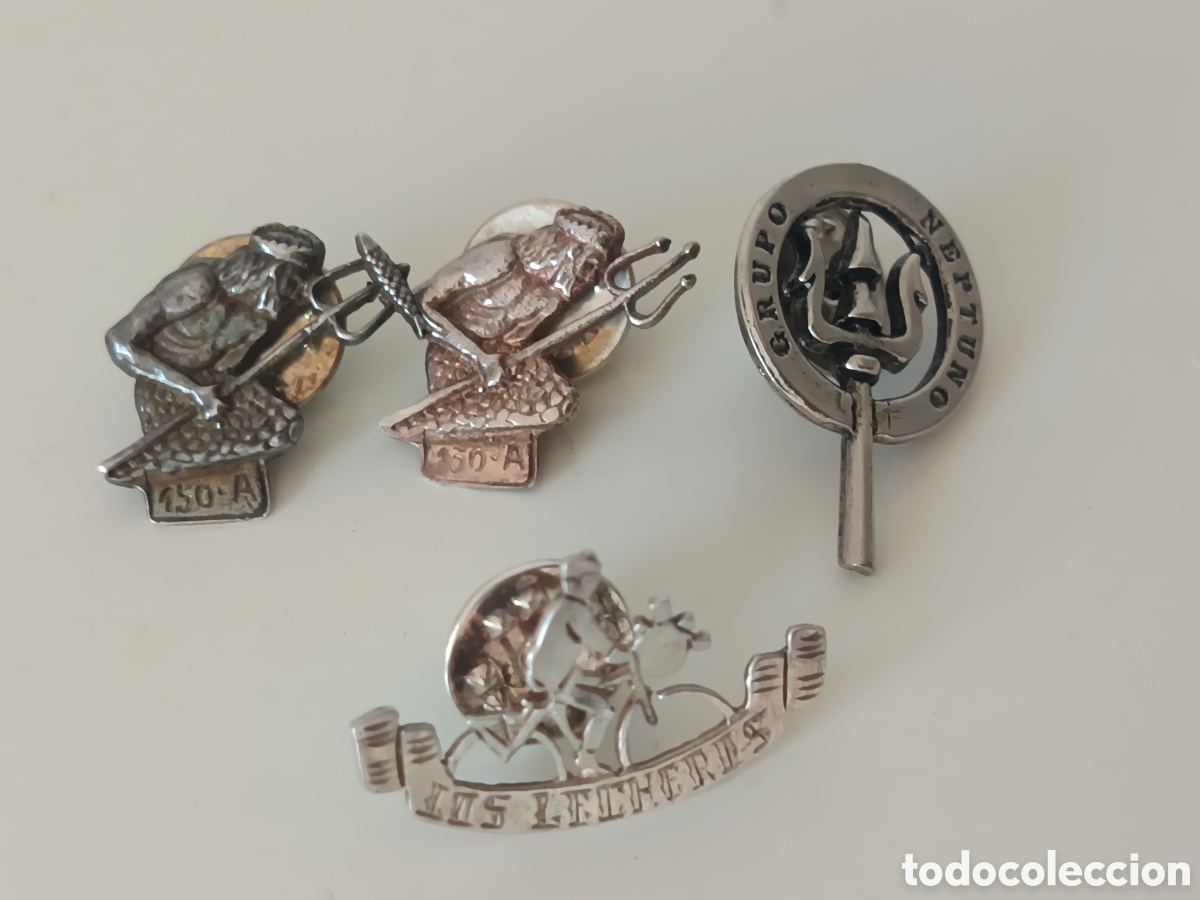 Pins de cole&ccedil;&atilde;o: Pin los lecheros pin grupo sardinero Neptuno y pin Poseidon en plata