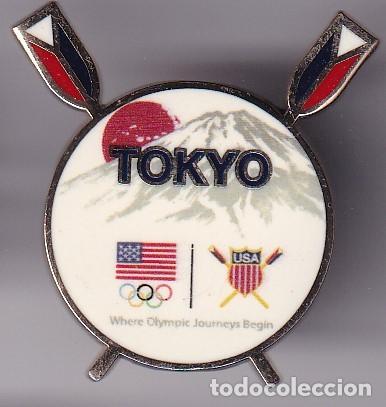 Pin's de collection: PIN DEL COMITE OLIMPICO DE ESTADOS UNIDOS EN TOKYO (OLYMPIC GAMES) REMO