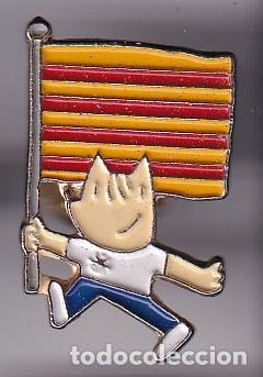 Pin's de collection: PIN DE COBI CON LA BANDERA CATALANA - SENYERA (OLYMPIC GAMES) BARCELONA 1992