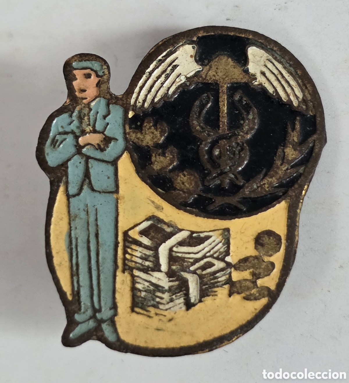 Sammlung von Pins: Insignia aguja Cartero Correos Caduceo S&iacute;mbolo Mensajero - Metal Esmalte - Env&iacute;os