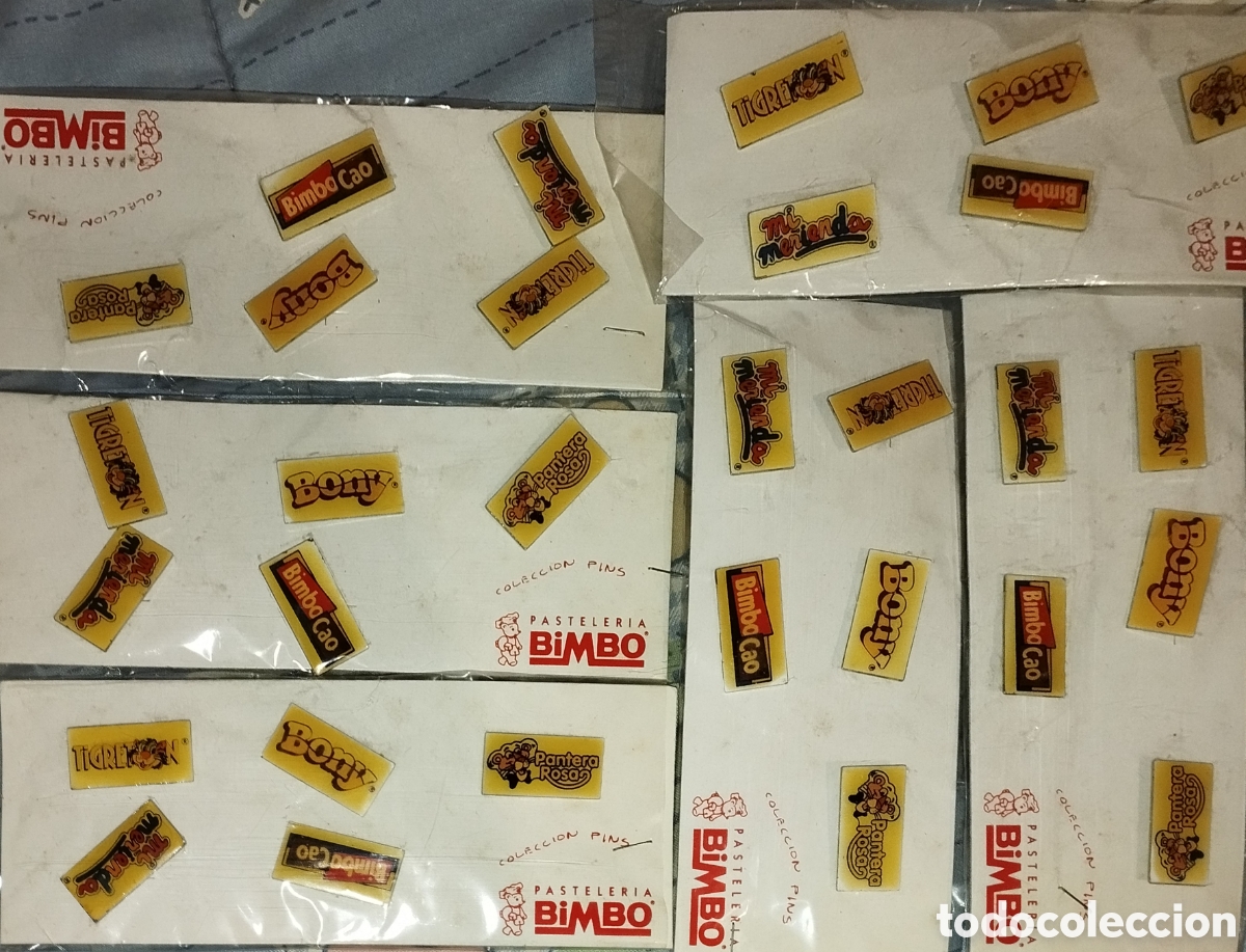 Pin's de collection: Bl&iacute;ster Pins Bimbo Vintage Completo - Bony Tigret&oacute;n Pantera Rosa Bimbo Cao Mi Merienda - Nuevo Preci