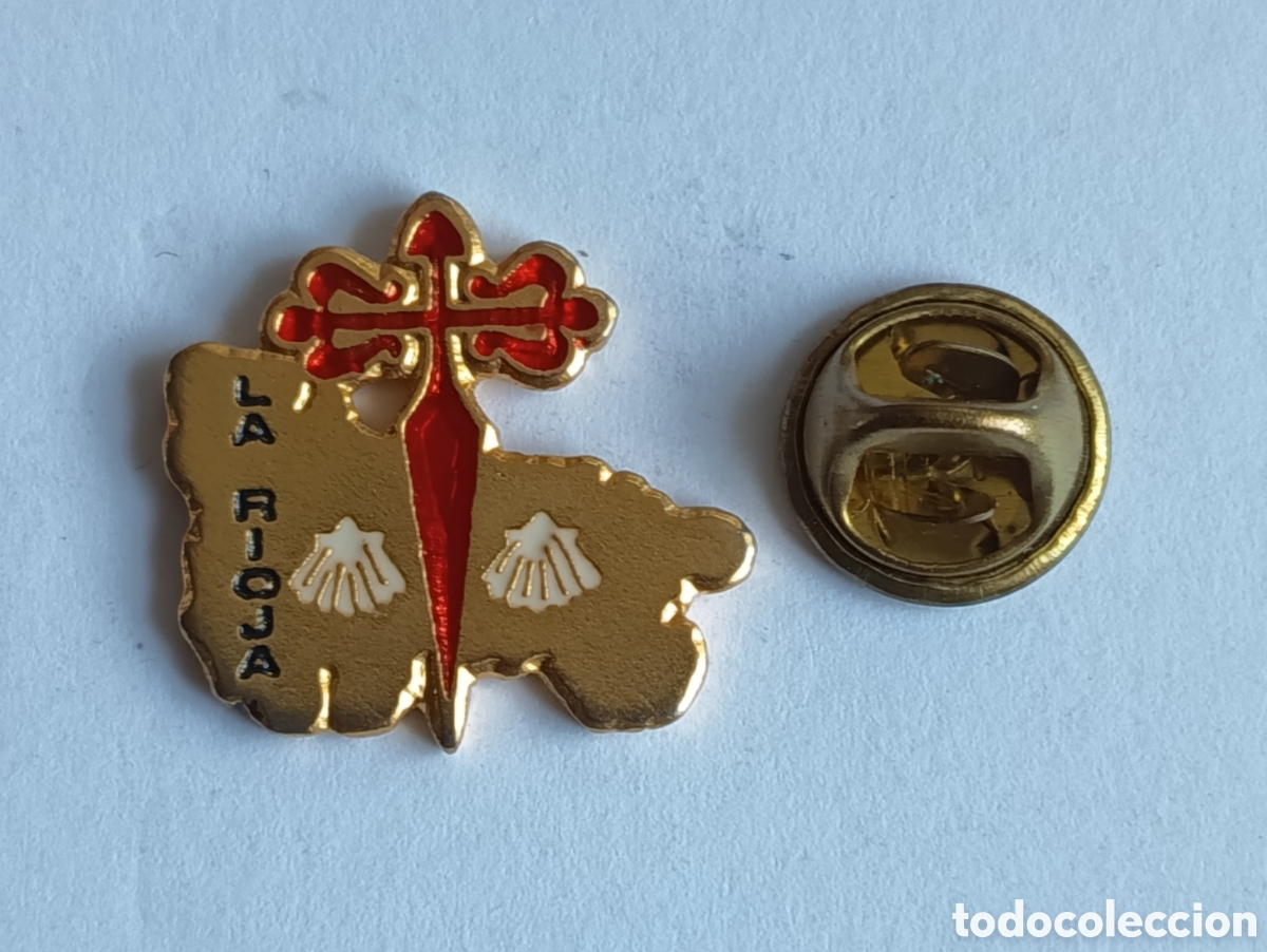 Collection pins: PIN - CAMINO DE SANTIAGO - PEREGRINO - MAPA DE LA RIOJA