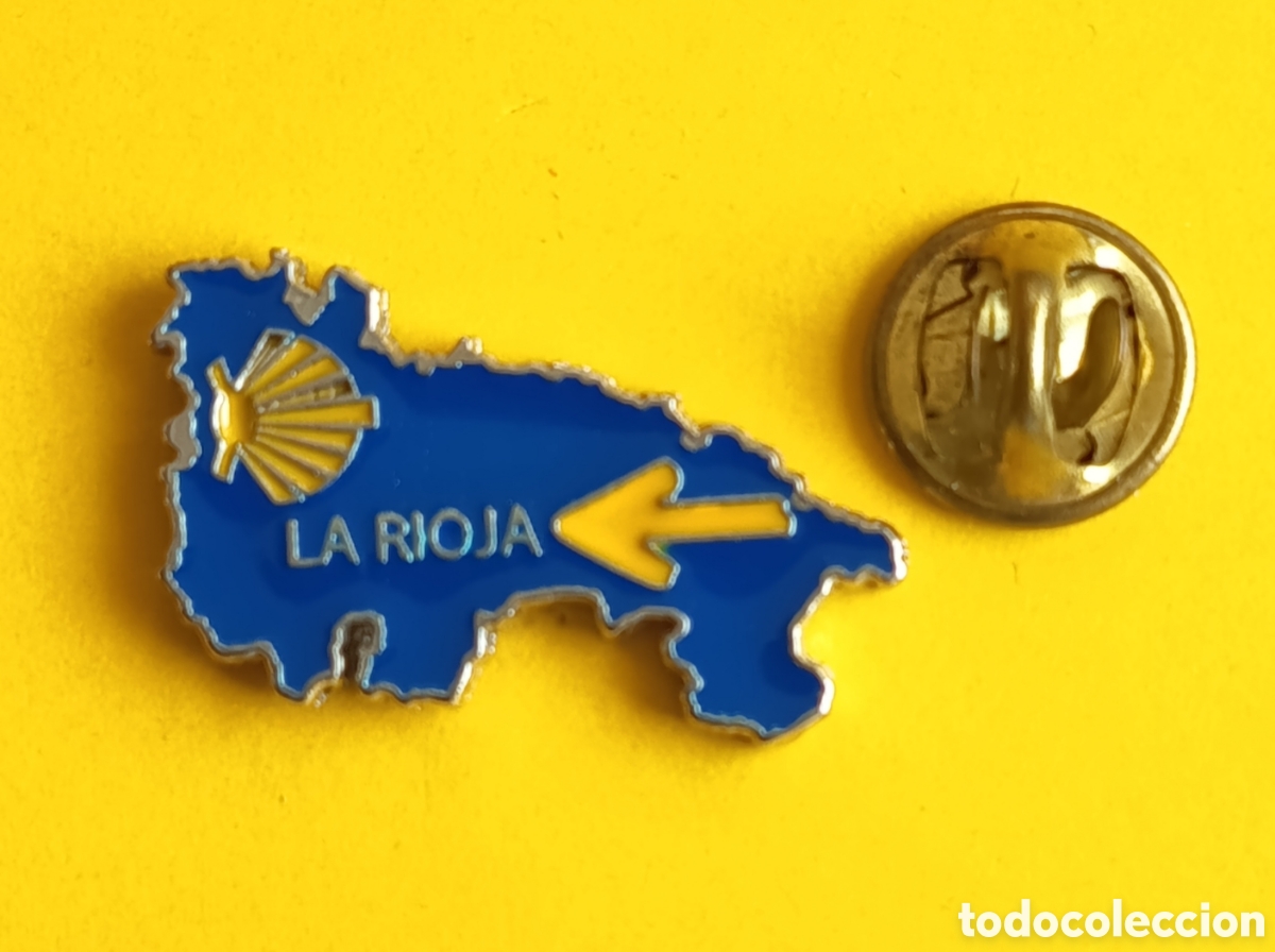 Pin's de collection: PIN - CAMINO DE SANTIAGO - PEREGRINO - MAPA DE LA RIOJA - MODELO 1