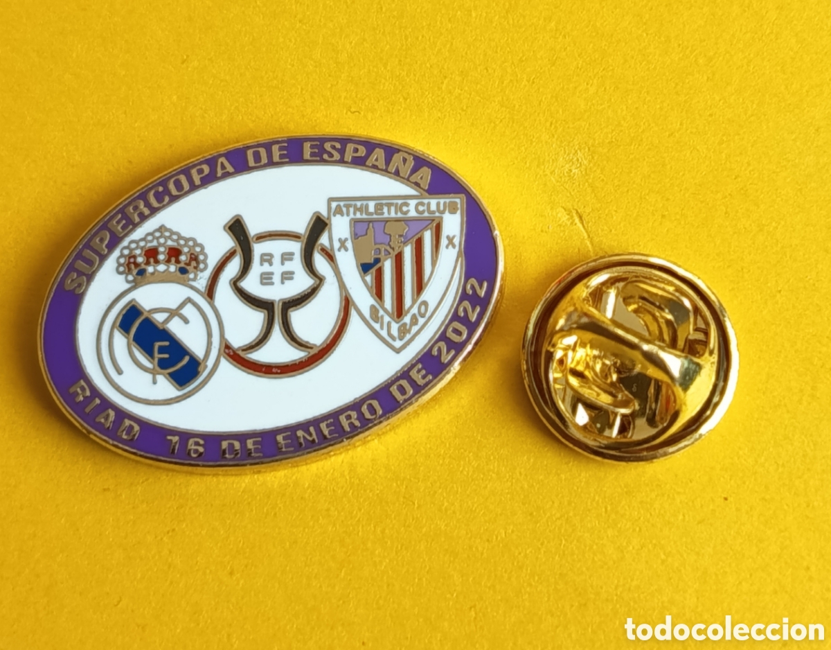 Pins de cole&ccedil;&atilde;o: PIN FUTBOL - ESMALTE - FINAL SUPER COPA DE ESPA&Ntilde;A 2022 - REAL MADRID & ATHLETIC DE BILBAO