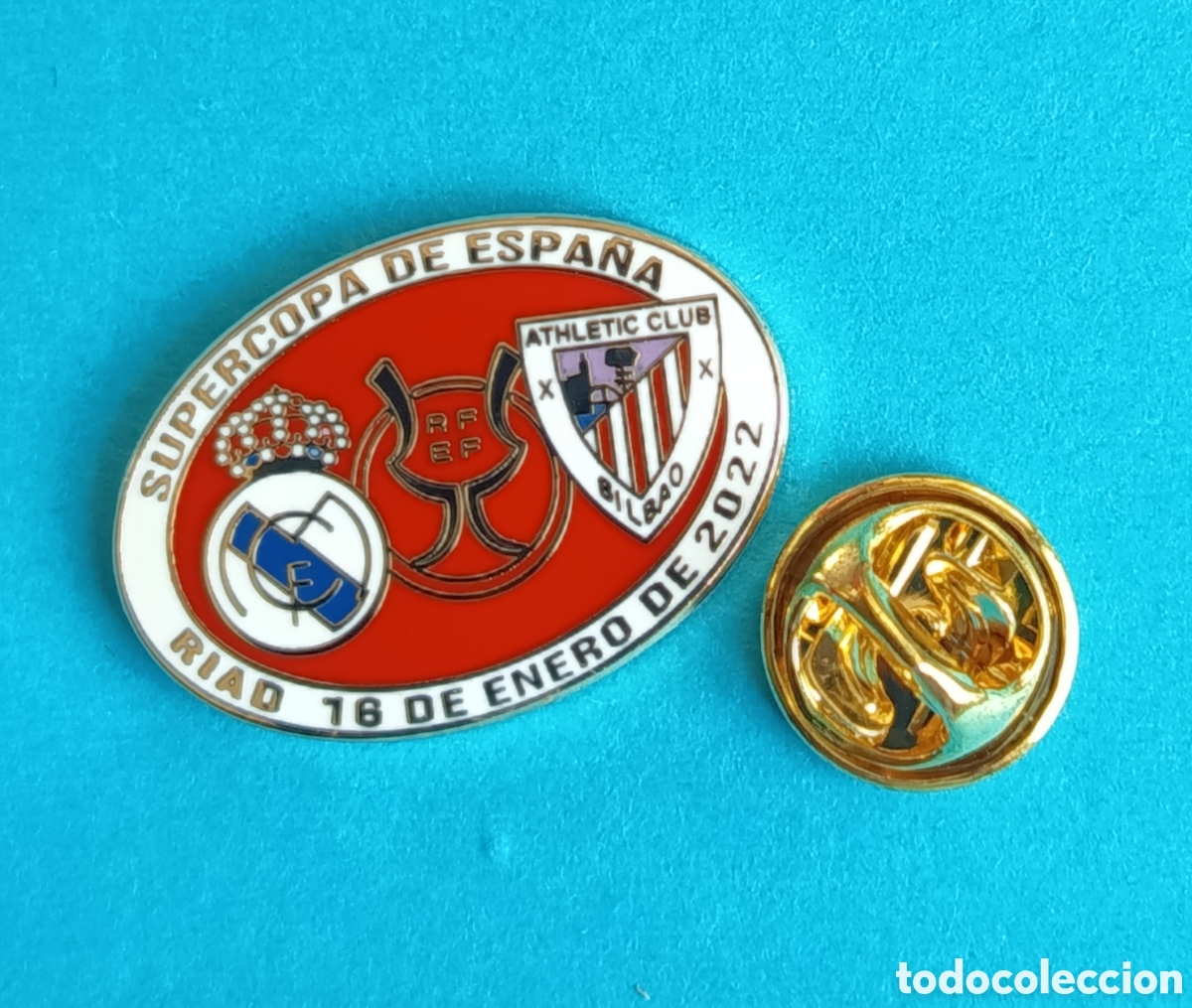 Pins de cole&ccedil;&atilde;o: PIN FUTBOL - ESMALTE - FINAL SUPER COPA DE ESPA&Ntilde;A 2022 - REAL MADRID & ATHLETIC DE BILBAO -- MOD. 2