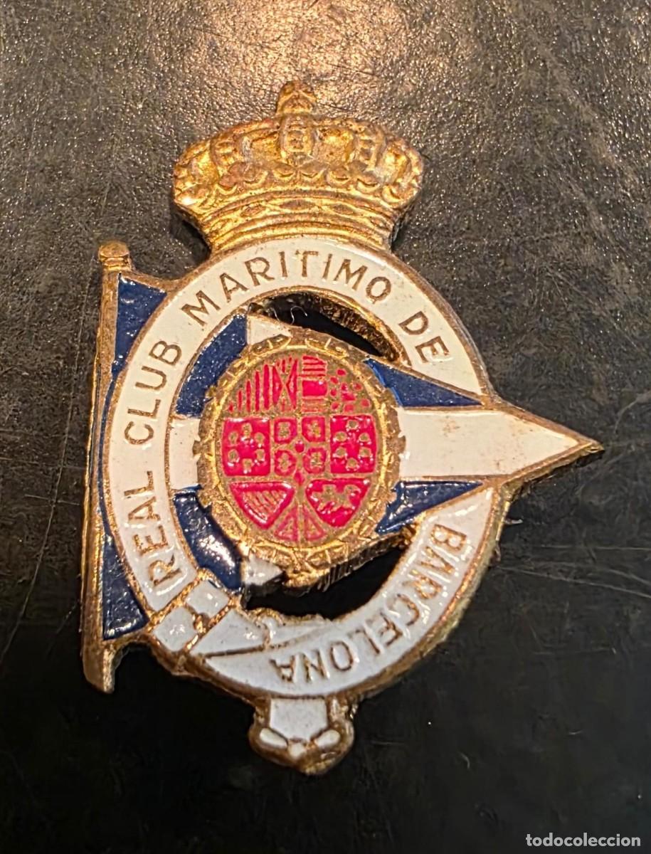 Pins e Spille di collezione: Insignia Antigua Real Club Mar&iacute;timo de Barcelona &ndash; Escudo Coronado Esmaltado &ndash; 2CM