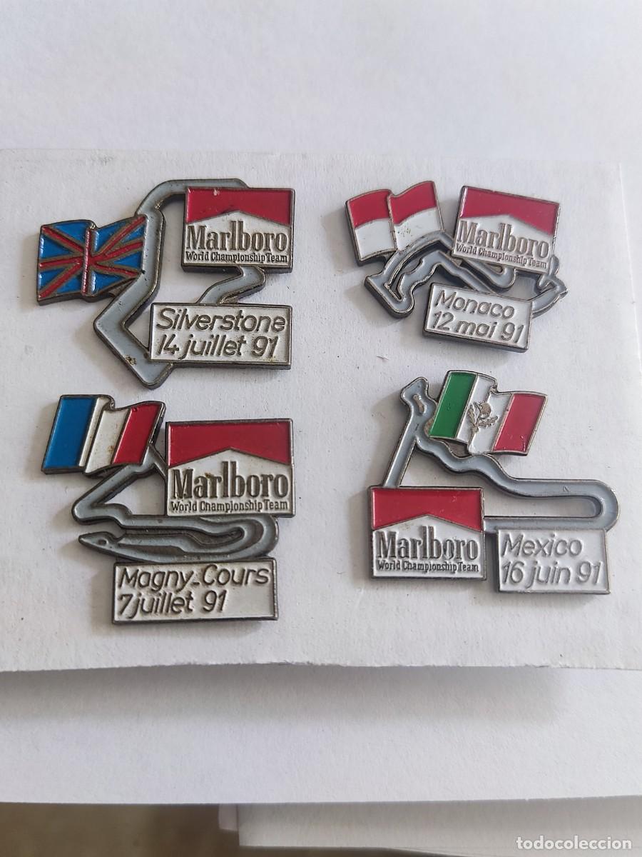 Pin's de collection: LOTE DE 4 PINS MARLBORO-CIRCUITOS CAMPENATO MUNDO FORMULA 1 - A&Ntilde;O 91