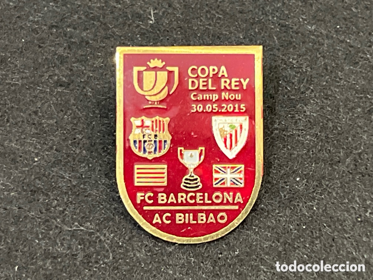 Pins de colecci&oacute;n: PIN FC BARCELONA ATHLETIC CLUB BILBAO COPA DEL REY 2014-2015 MESSI BAR&Ccedil;A INSIGNIA.