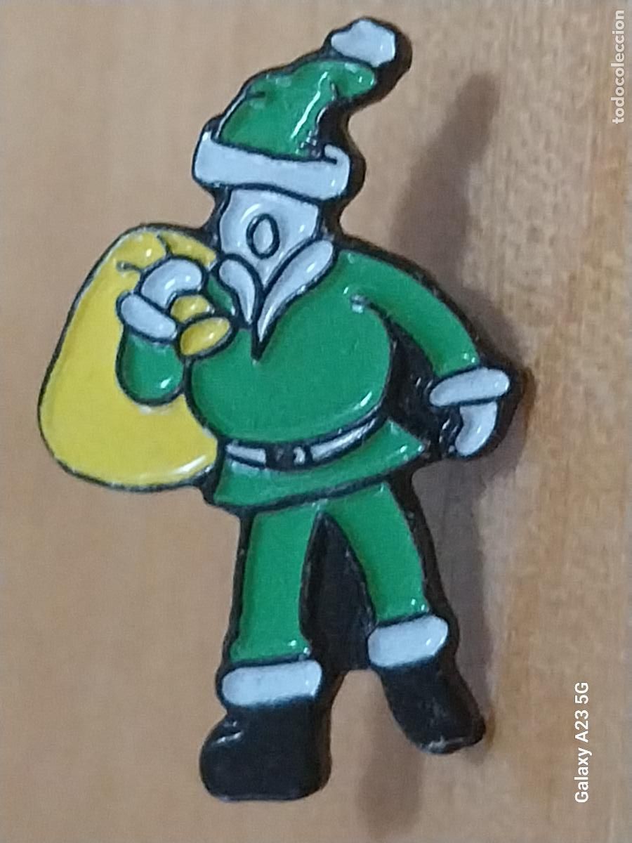 Pins de colecci&oacute;n: PAPA NOEL VERDE CREO AMENA PIN PINCHO METAL PINTADO VINTAGE 2.48CMS ALTO