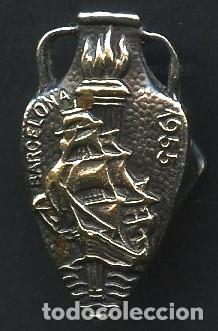 Pins de colecci&oacute;n: INSIGNIA, PIN ANTIGUO, II JUEGOS MEDITERR&Aacute;NEOS DE BARCELONA, 1955, PUJOL